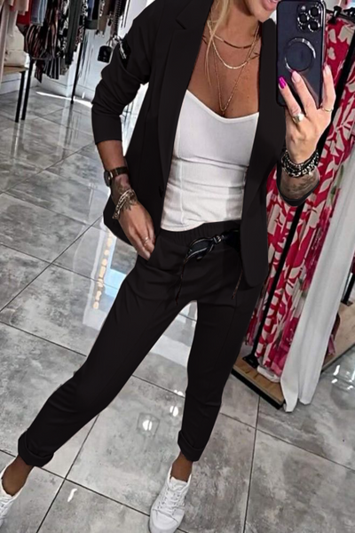 Moxie - Komplet damski dwuczęściowy top z kurtką i elastyczne spodnie